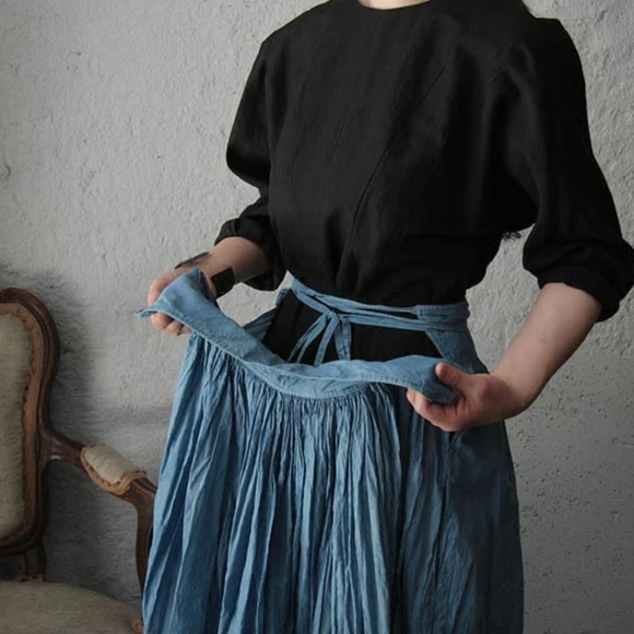 Tabrik Indigo-Dyed Gathered Skirt - Picture 2 of 8